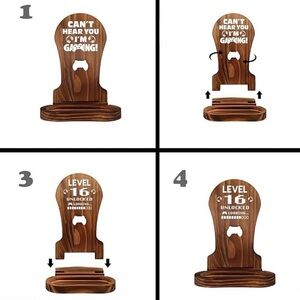 Slothoem Level 16 Unlocked Wooden Headphone Stand with Built-in Storage Base